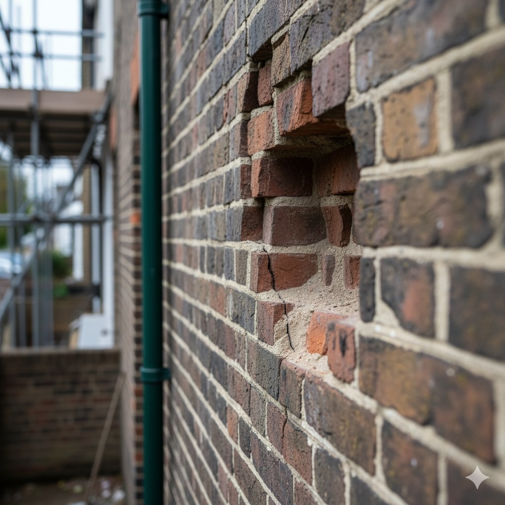 Subsidence Repairs London cracked wall